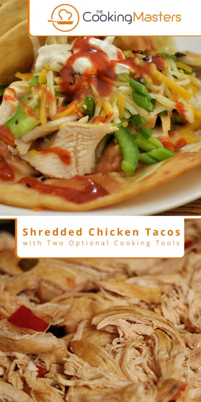 Shredded chicken tacos